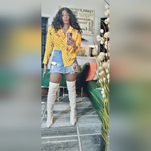 NWOT Yellow Inspired Blouse Fits Medium to Large